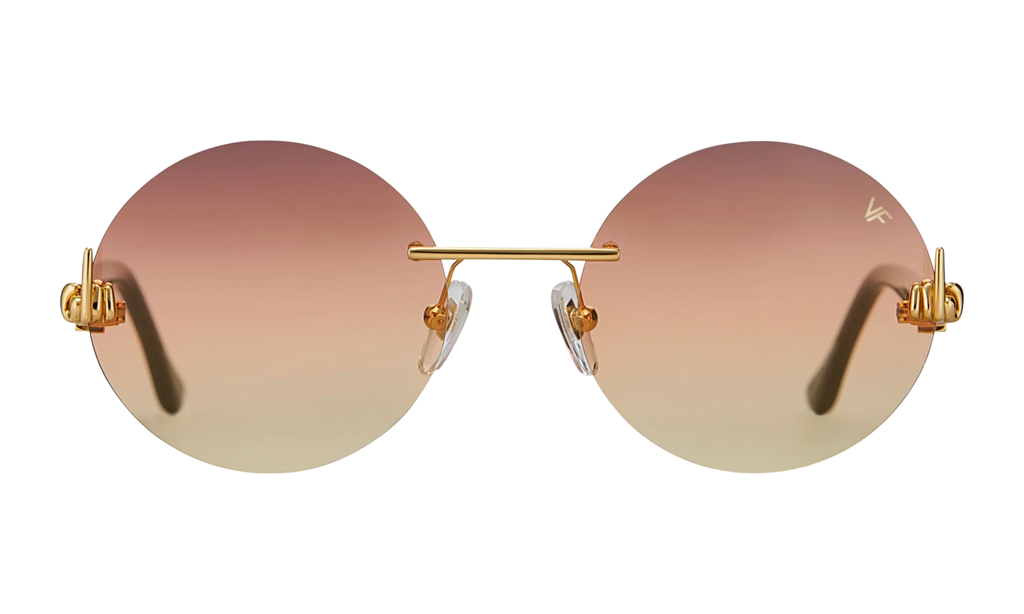 508 Rimless Drill Mount F.U. Edition 24KT "Yellow Gold / Black / Brown Triple Gradient" DMMF2 0007 16T5