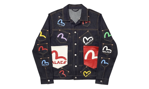 Palace x Evisu Logo Denim Jacket "Indigo Multi" p0130