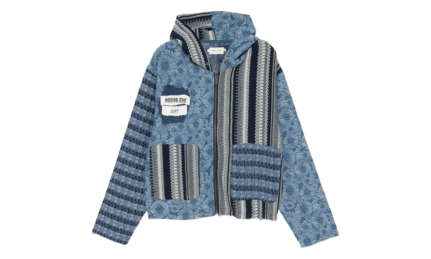 Indigo Tapestry Full Zip Hoodie "Indigo" HTG260166 IND