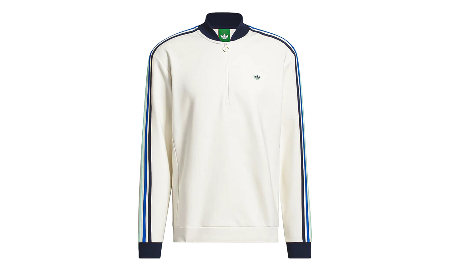 Originals 3-Stripes 1/4 Zip Sweatshirt "Chalk White / Night Indigo" KB8629