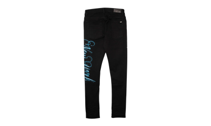 MA New York Airbrush Logo Jeans "Overdyed Black Blue White" AMDNSY1178 018