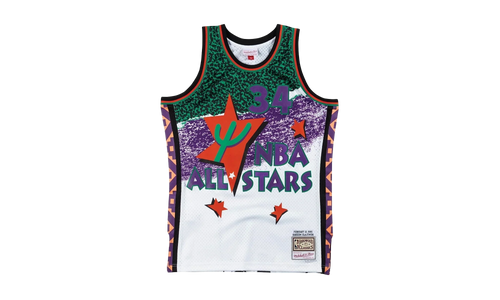 NBA Sublimated Hakeem Olajuwon Swingman Jersey "1995 All Star West - White" SMJYNG18434 ASWWHIT95HOL