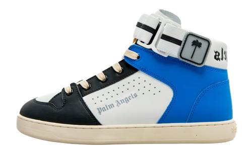 High-Top Strap Sneakers "Blue/White" PMIA007F22LEA0010145