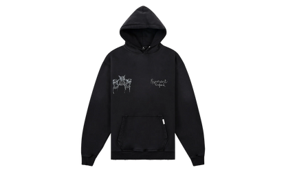 Hand Drawn Thoroughbred Dogs Hoodie "Aged Black" MLM100556 03