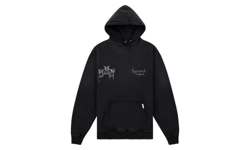 Hand Drawn Thoroughbred Dogs Hoodie "Aged Black" MLM100556 03
