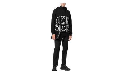Logo-Intarsia Knitted Hooded Sweatshirt "Black" MON10