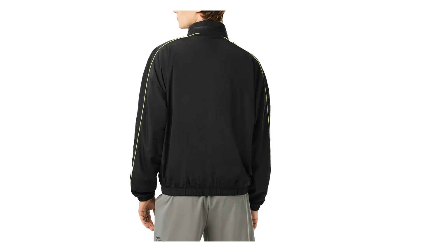 Contrast Water Resistant Zipped Taffeta Jacket "Black / Yellow" BH1607 6TV