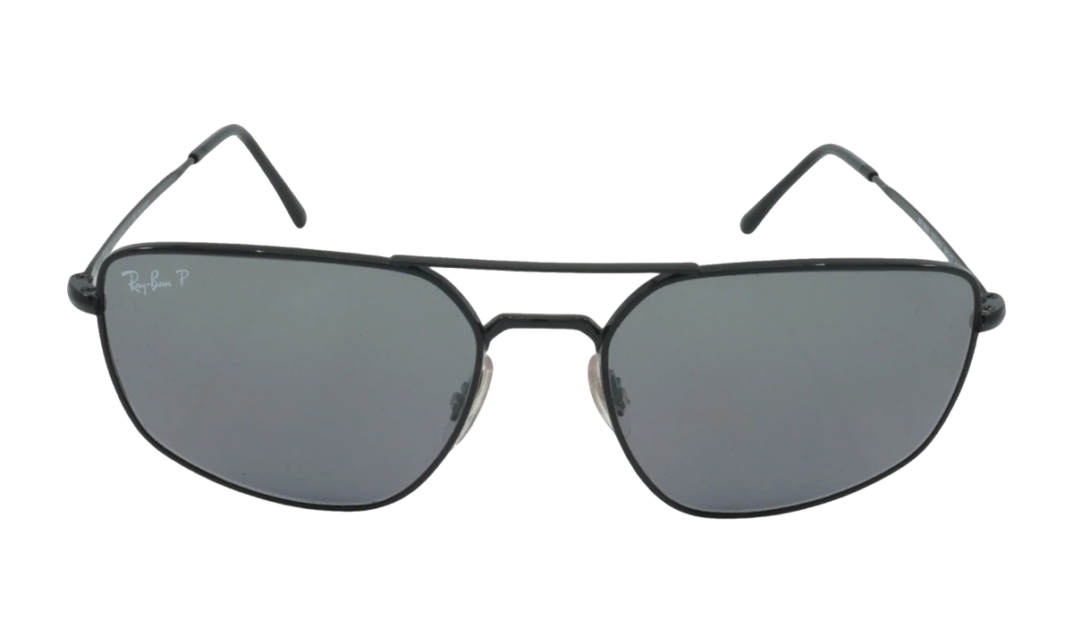 SQUARE POLARIZED SUNGLASSES "POLISHED BLACK" RB3666-002-K3_56