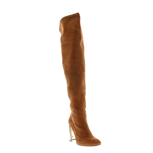 BCBG Max Azria Bea Stretch Kidsuede Womens Brown Over The Knee Boots
