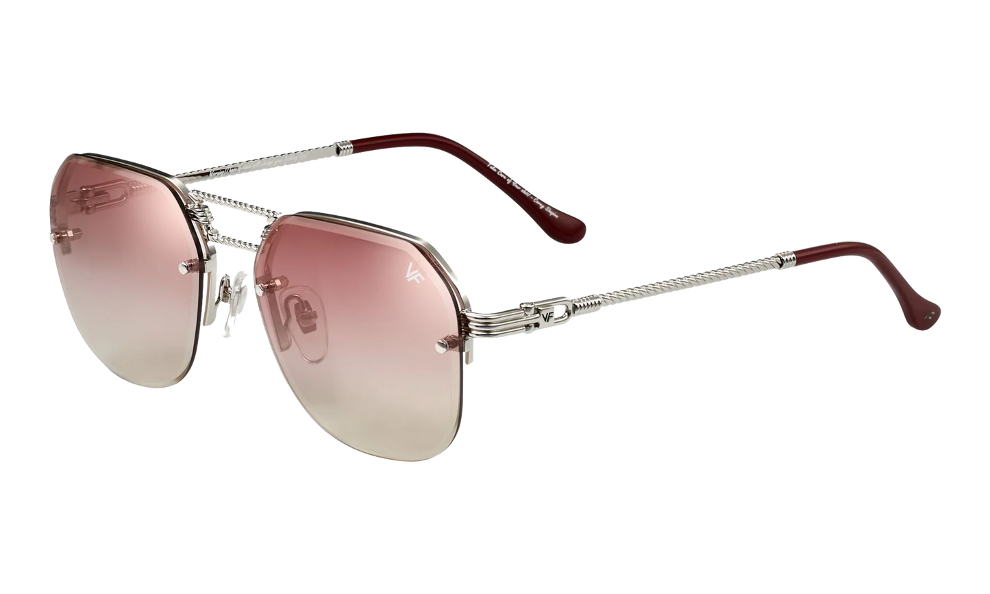 CEO Bevel Rimless Drill Mount 18KT "White Gold / Pastel Red Gradient Flash Silver" DMCE2 0010 48B2