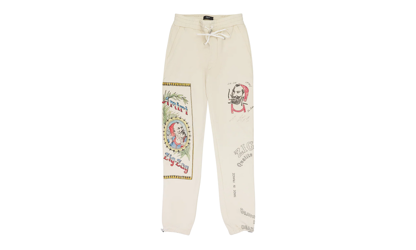 Zig Zag Sketch Sweatpants "Almond" SS22MJG029_Almond