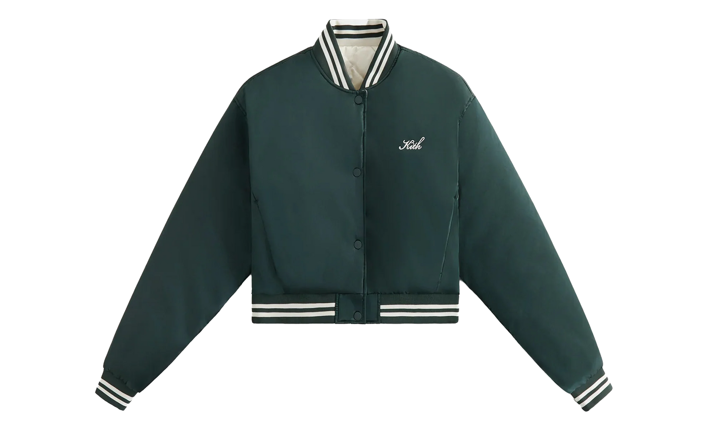 Landry II Cropped Satin Bomber Jacket WMNS "Dark Green" KITH120