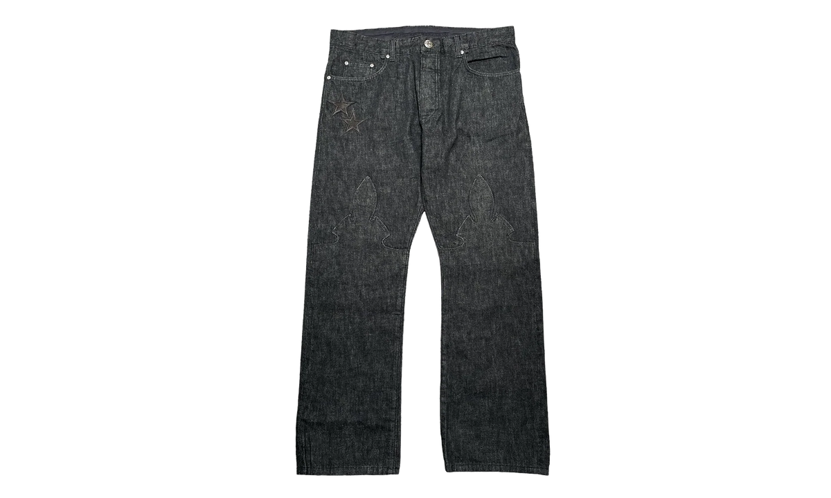 Leather Star Patch Denim Jeans "Washed Raw Denim Black" CHRM1109
