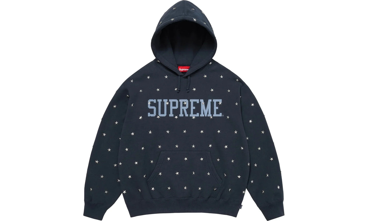 Stars Studded Hooded Sweatshirt "FW25 - Navy" SU26907