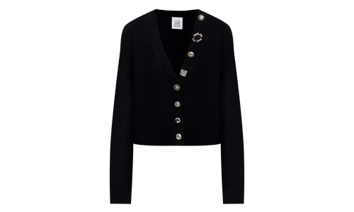 Fancy Button Mini Cardigan WMNS "Black" WH76KN220B BLAC