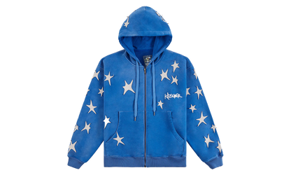 Patchwork Washed Hoodie "Blue" KS002