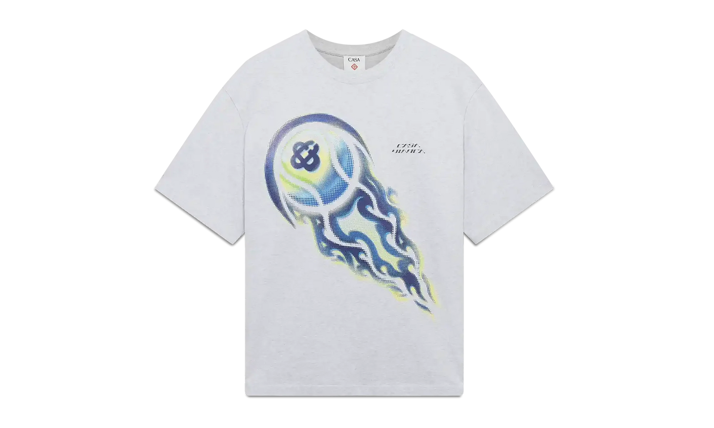 Flaming Tennis Ball Oversized Short Sleeve T‑Shirt "Grey" M P26 JTS 044 02