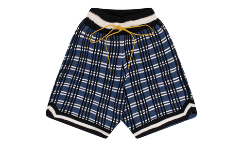 Plaid Basketball Knit Shorts "Blue" RHFW23JA23151864