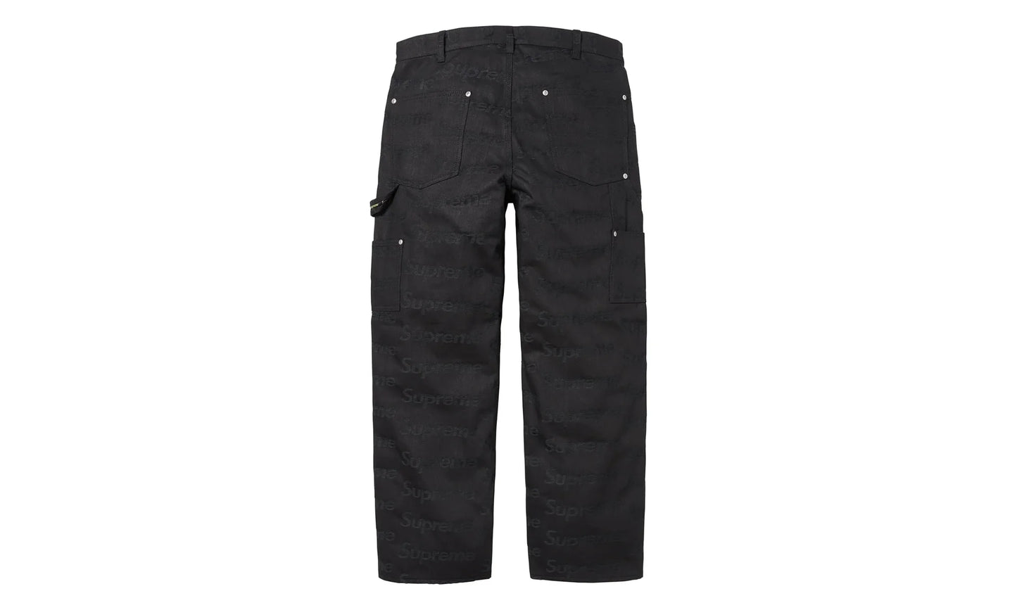 Jacquard Logos Double Knee Denim Painter Jeans "FW25 - Black" SU26911