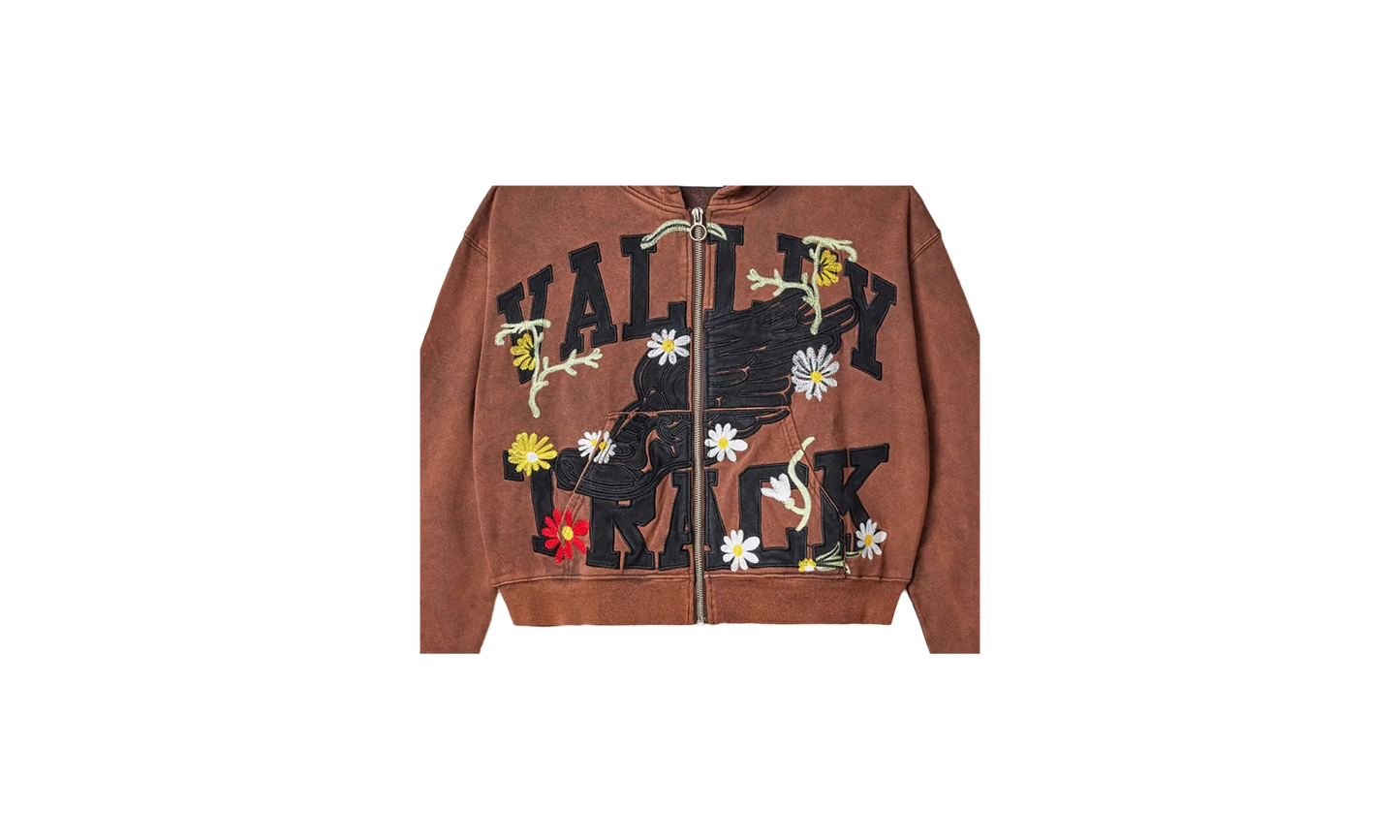 HARMONY GARDEN ZIP UP HOODIE "BROWN" UNGTKD3Z