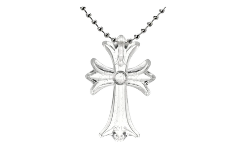 Silicone Cross Necklace "Clear" CHRM1043