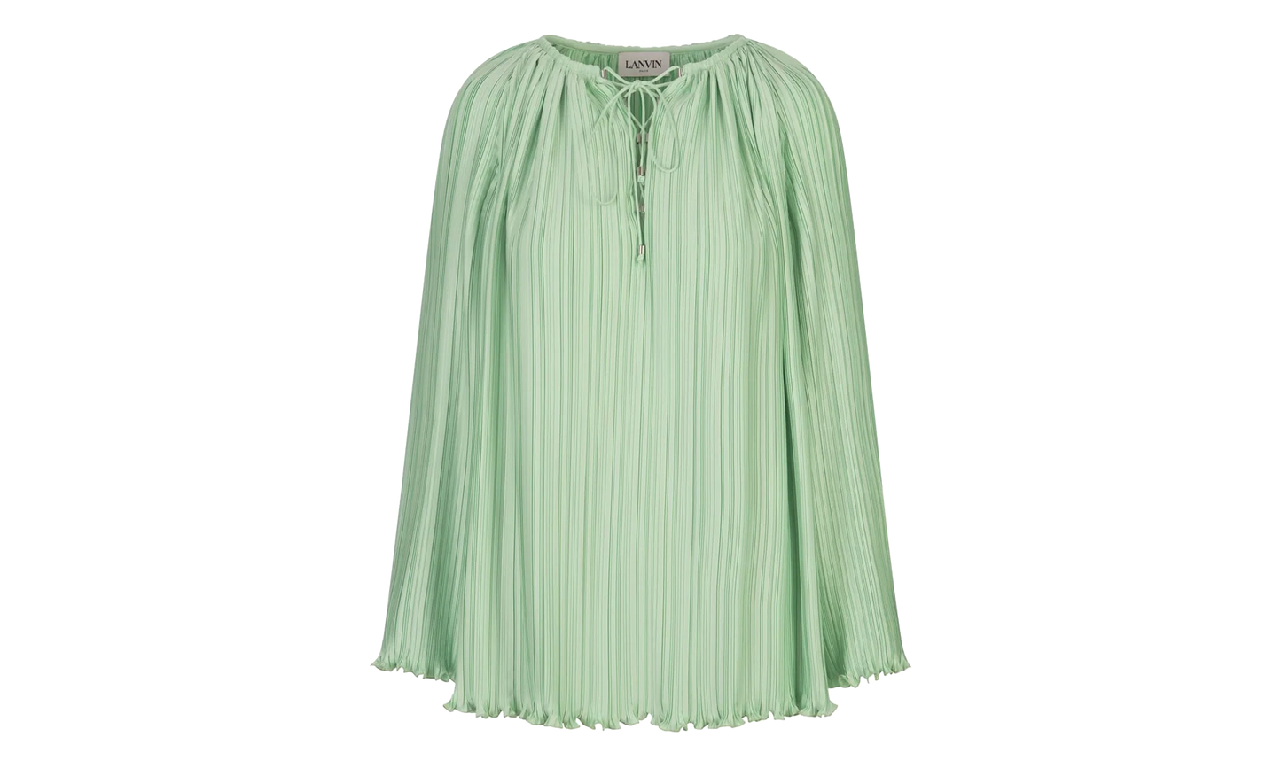 PLEATED LONG SLEEVE BLOUSE "ACQUA" RW TO0001 5944 E24 26