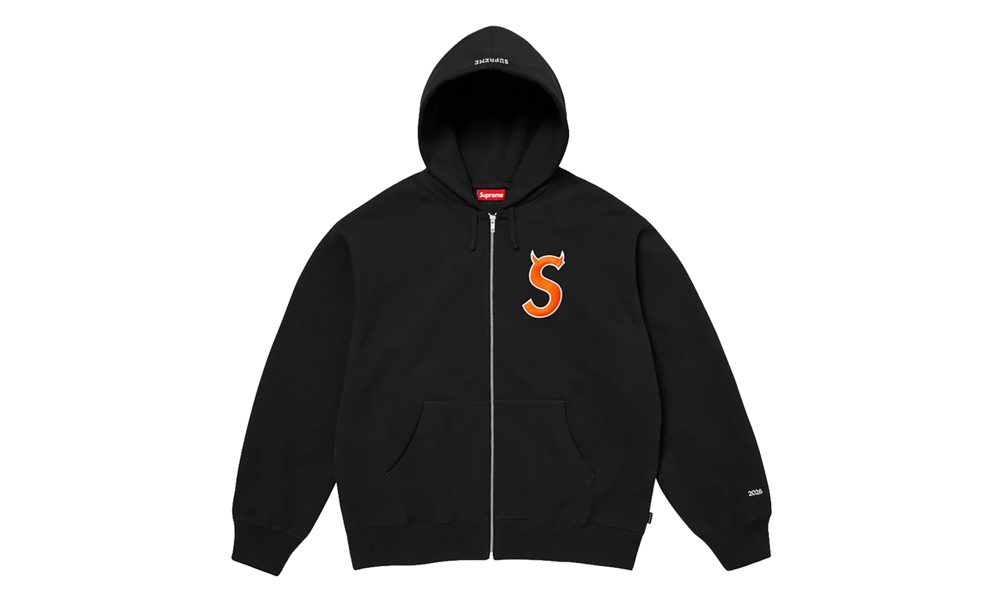 Devil S Logo Zip Up Hooded Sweatshirt "SS26 -Black" SU27314
