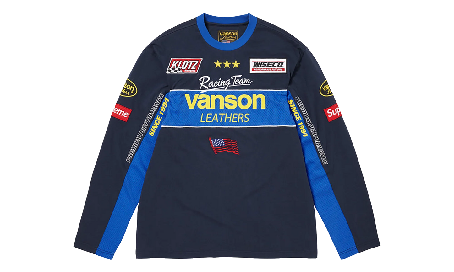 Vanson Leathers® L/S Top "SS26 - Navy" SU27020