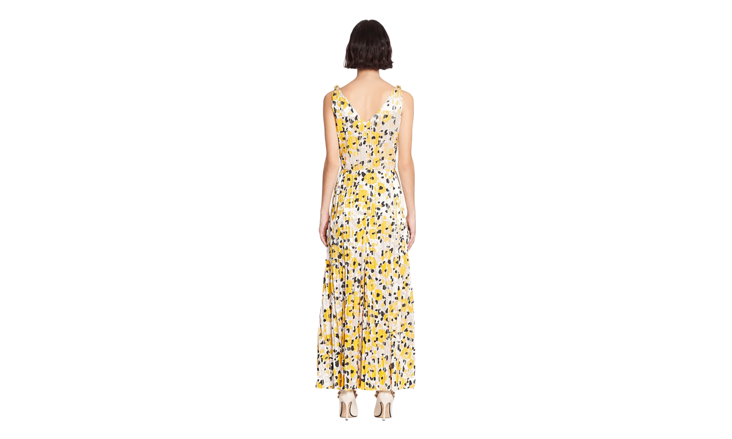 FLORAL SLEEVELESS A-LINE MIDI DRESS "Yellow" RW DR0127 5775 A23 0210