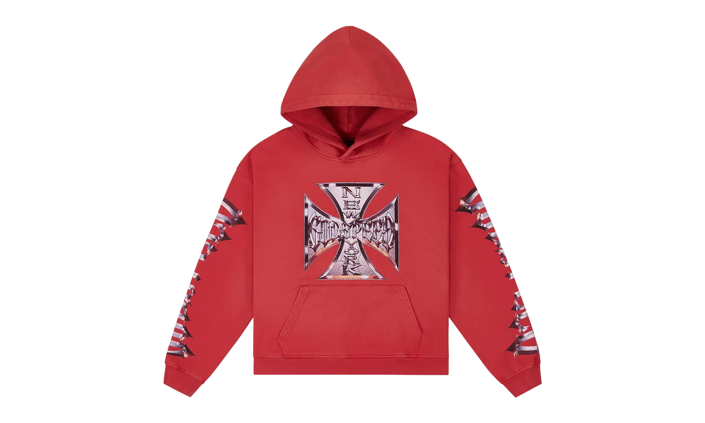 Chrome Motto Hoodie "Red Wash" 9GQZJVR0