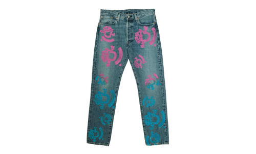Bstroy Tears 501 Light Wash Jean "Pink / Blue" DT289