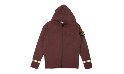 Knit Wool Blend Zip-Up Hoodie "Wine Purple" 7115539A3 V0011