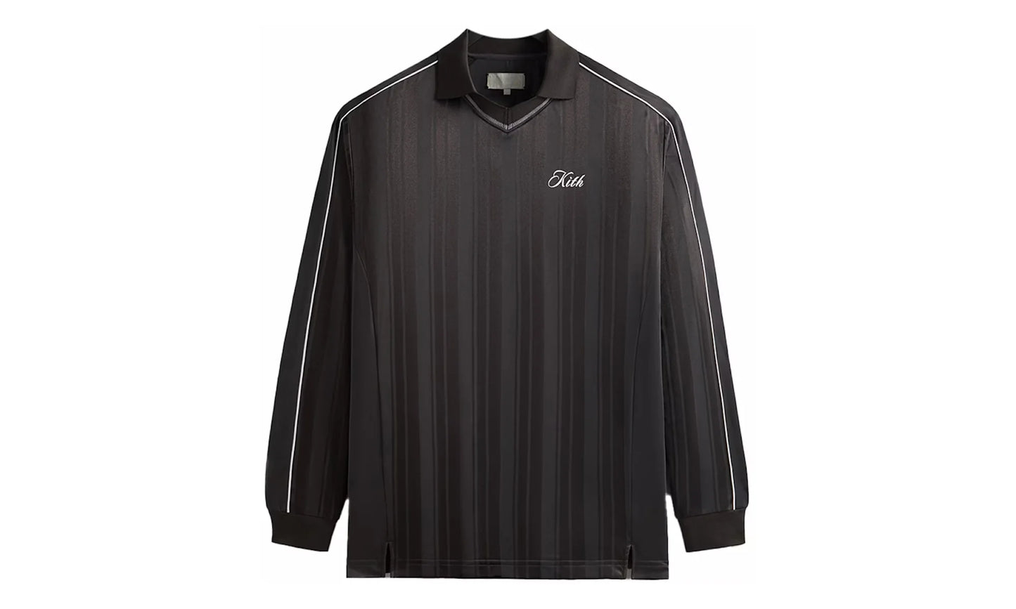 Pinstripe Tricot Panelled Top "Polo Carbon" KITH16