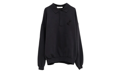 Embroidered Classic Polo Sweatshirt "Vintage Black" 192HO252042F