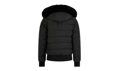 Ladriere Shearling Trim Bomber Jacket "Black / Black" M39LB015 BLK W BLK