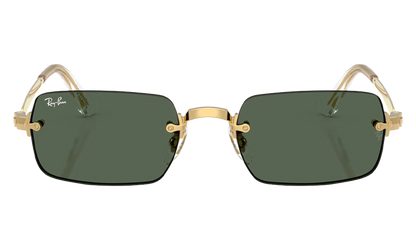 Ray-Ban Rimless "A$AP Rocky - Polished Arista Gold with Dark Green Lens" RB3928 001 71
