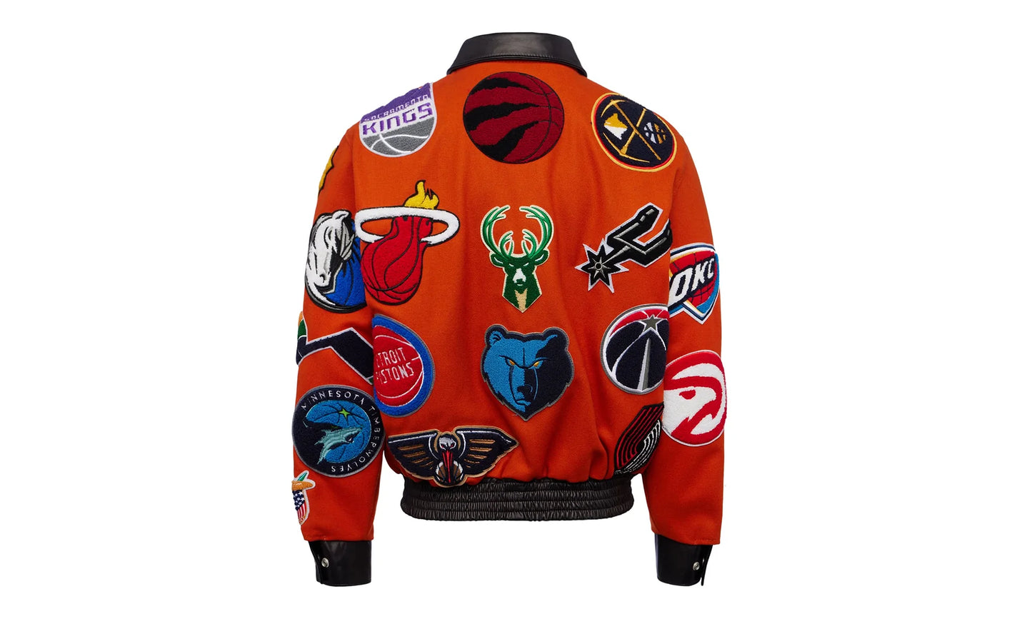 NBA Collage Wool & Leather Jacket "Orange" NBA 101 ORG