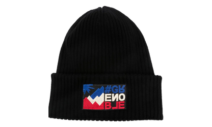 Grenoble Berretto Tricot Grenoble Logo-Patch Virgin-Wool Beanie "Black" MON08
