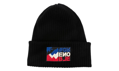 Grenoble Berretto Tricot Grenoble Logo-Patch Virgin-Wool Beanie "Black" MON08