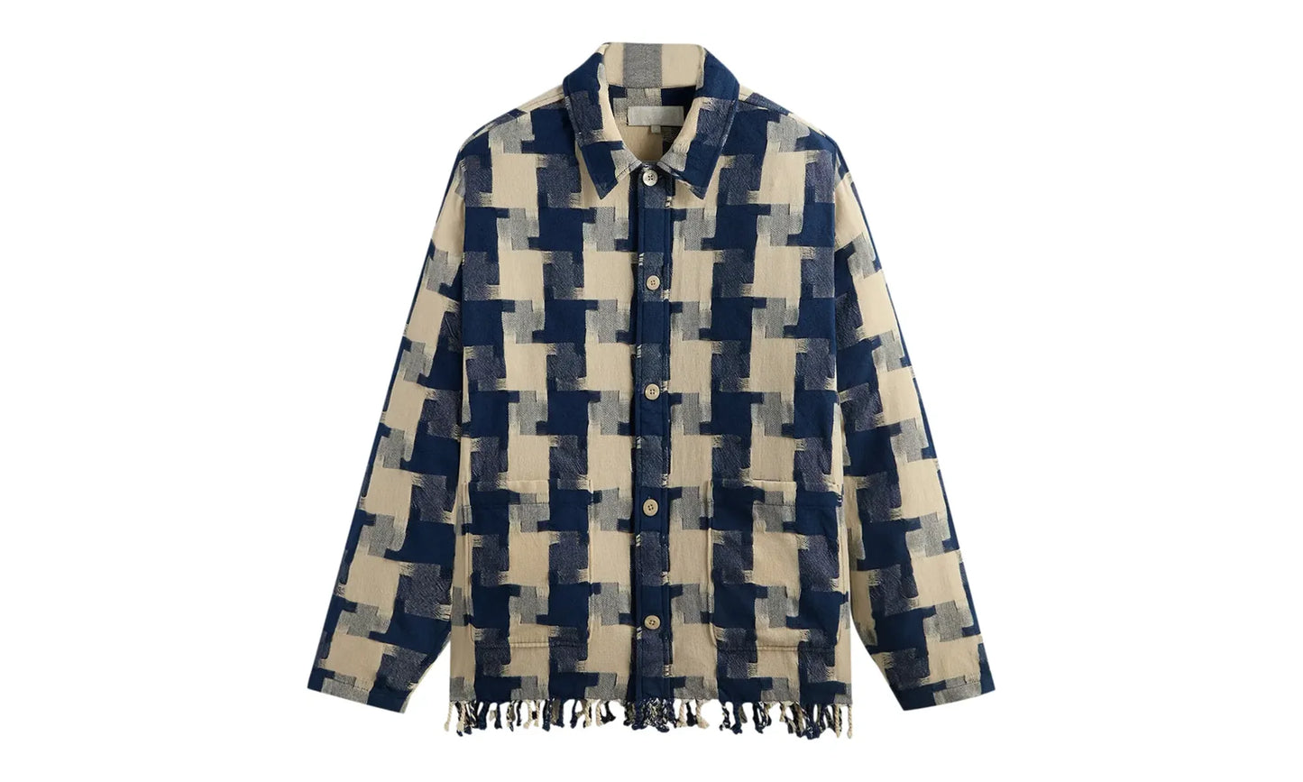Jumbo Houndstooth Overshirt "Cyanotype" KHM032076 424