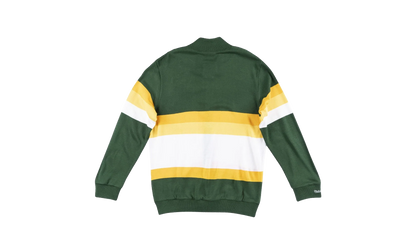 NFL Front Stripe Full Zip Sweater "Green Bay Packers - Hunter Green" SWTRAJ18024 GBPHNGN