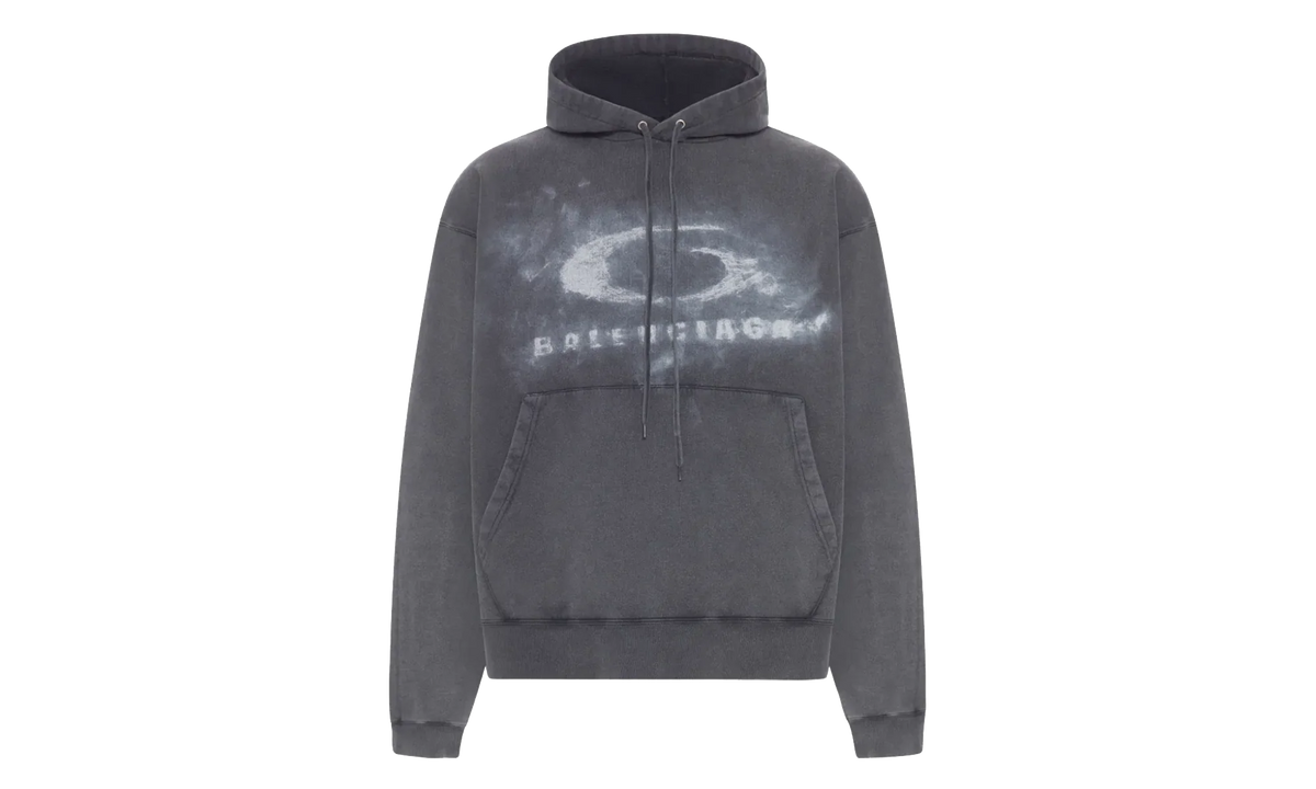 Oversized Drawstring Hoodie "Washed Black / White" 858143 TTVN6 9034