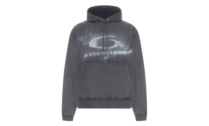 Oversized Drawstring Hoodie "Washed Black / White" 858143 TTVN6 9034