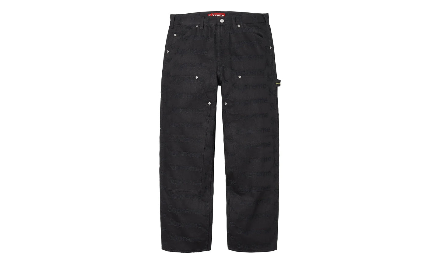 Jacquard Logos Double Knee Denim Painter Jeans "FW25 - Black" SU26911