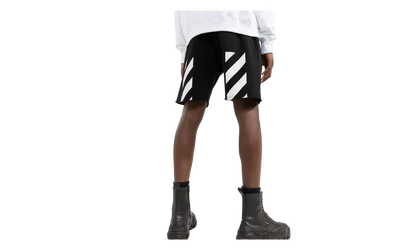 Diagonal Helvetica Sweatshorts "Black / White" OMCI006C99FLE0011001