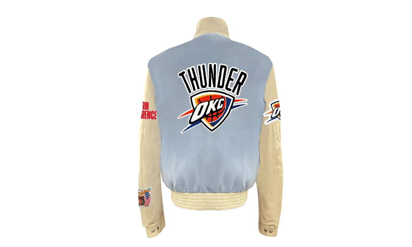 Oklahoma City Thunder Wool & Leather Varsity Jacket "Baby Blue" NBA OKL THU 104