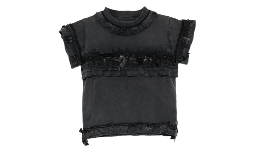 Ruffle Crew Neck T-Shirt WMNS "Washed Black" 836121 TTVF8 1055