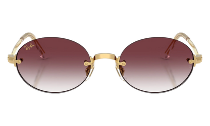 Ray-Ban Rimless "A$AP Rocky - Polished Arista Gold with Clear Gradient Dark Violet Lens" RB3929 001 8H