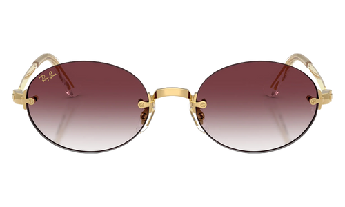 Ray-Ban Rimless "A$AP Rocky - Polished Arista Gold with Clear Gradient Dark Violet Lens" RB3929 001 8H