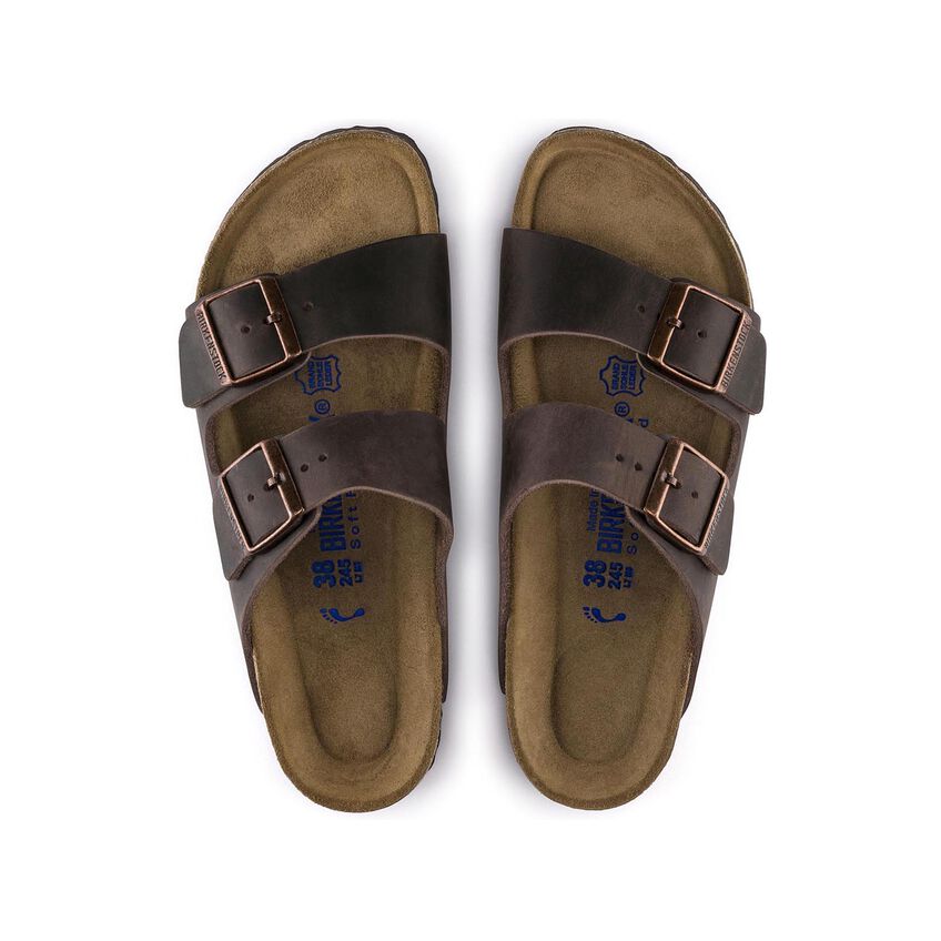 Arizona Oiled Leather Soft Footbed Sandal in Habana